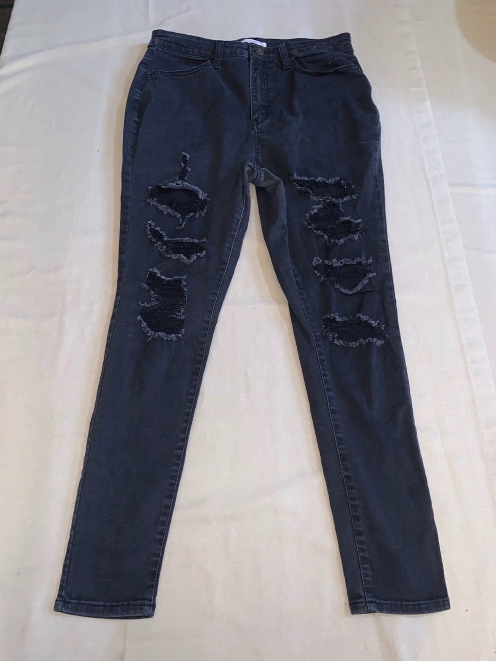 SO black distressed skinny jeans girls size 12 slim